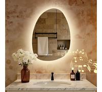 S'AFIELINA Miroir Salle de Bain avec Éclairage LED Bluetooth 75×55 cm