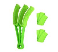 S'AFIELINA Plumeau pour stores, Brosse de nettoyage pour radiateurs et volets, Plumeau amovible avec 1 chiffon de nettoyage en microfibre de rechange Vert