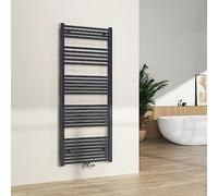 S'AFIELINA Radiateur Sèche-Serviettes Anthracite 1600x600 mm Porte-Serviettes Chauffant à Eau Chaude pour Salle de Bain 761W Sèche Serviette Eau Chaude avec Raccordement Central