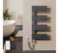 S'AFIELINA Sèche-Serviette électrique 1041×500 mm, 600 W radiateur sèche-Serviette électrique WiFi avec Thermostat, minuterie 7×24 h, Protection antigel, écran LCD, Tubes Plats élargis, Antracite