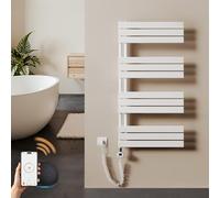 S'AFIELINA Sèche-Serviette électrique 1041×600 mm, 600 W radiateur sèche-Serviette électrique WiFi avec Thermostat, minuterie 7×24 h, Protection antigel, écran LCD, Tubes Plats élargis, Blanc