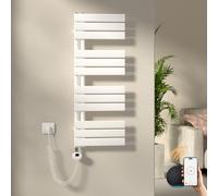 S'AFIELINA sèche-Serviette électrique WiFi 1041×400mm avec Thermostat et minuterie programmable 7×24 h, radiateur sèche-Serviettes Mural connecté, 400 W, Blanc