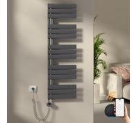 S'AFIELINA sèche-Serviette électrique WiFi 1320×400mm avec Thermostat et minuterie programmable 7×24 h, radiateur sèche-Serviettes Mural connecté, 600 W, Antracite