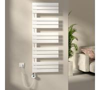 S'AFIELINA sèche-serviette électrique WiFi 1320×500mm avec thermostat et minuterie programmable 7×24 h, radiateur sèche-serviettes mural connecté, 800 W, blanc