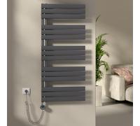 S'AFIELINA sèche-Serviette électrique WiFi 1320×600mm avec Thermostat et minuterie programmable 7×24 h, radiateur sèche-Serviettes Mural connecté, 800 W, Antracite