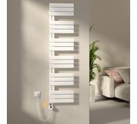 S'AFIELINA sèche-Serviette électrique WiFi 1599×400mm, avec Thermostat et minuterie programmable 7×24 h. Radiateur Sèche-Serviettes Mural connecté, 800 W, Blanc
