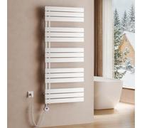 S'AFIELINA Sèche-Serviette électrique1320×600mm, radiateur sèche-Serviette électrique avec Thermostat, WiFi, minuterie programmable, écran LCD, Radiateur Salle de Bain 800 W, Blanc