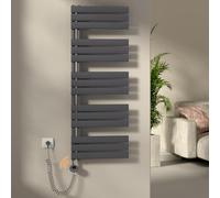S'AFIELINA Sèche-Serviettes Électrique WiFi 1320×500 mm 800W Blanc | Radiateur Sèche-Serviettes Mural Connecté avec Thermostat, Programmation 7×24 h, Minuterie et Écran LCD pour Salle de Bain