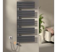 S'AFIELINA Sèche-Serviettes Électrique WiFi 1320×600 mm 800W Blanc | Radiateur Sèche-Serviettes Mural Connecté avec Thermostat, Programmation 7×24 h, Minuterie et Écran LCD pour Salle de Bain