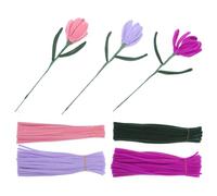 SAFIGLE 1 Boîte Ensemble de Bâtonnets de Chenille pour Bricolage Diy, Tiges Souples pour Création de Fleurs, Couleur Pourpre, Matériau Fil Métallique et Peluche, Kit Portable pour Garçon
