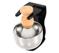 SAFIGLE 1 ensemble Kit de Rasage pour Hommes avec Brosse Bol et Support Acier Inoxydable Ensemble Complet pour Soin Parfait Barbe et Rasage