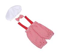 SAFIGLE 1 Ensemble Vêtements Confortables et Créatifs pour Garçon Fille avec Chapeau et Nœud Accessoires de Photographie Thématique Chef