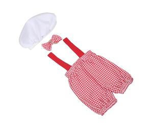 SAFIGLE 1 Ensemble Vêtements Confortables et Créatifs pour Garçon Fille avec Chapeau et Nœud Accessoires de Photographie Thématique Chef