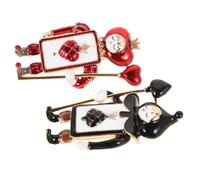SAFIGLE 1 Jeu Épinglette De Soldat Vintage Inoxydable De Pins De Poker Et Noir Accessoires Pour Vêtements Sac Et Jeans 2 Pièces