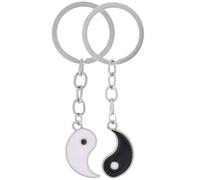 SAFIGLE 1 Paire Porte Clés Couple Créatif Pendentifs à Clé Forme de Taijitu pour Accessoire de Bagages Sac de Amitié