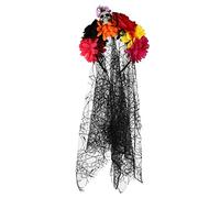 SAFIGLE 1 Pièce Bandeau Halloween Crâne avec Fleurs Roses Accessoire de Fête Multifonctionnel pour Cosplay et Célébrations