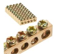 SAFIGLE 10 pièces Barre de Distribution Cuivre Bornier de Terre à Vis Connecteur Terminal Stable pour Câblage Électrique Barre Neutre Compacte