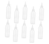 SAFIGLE 10 pièces Bouteilles Plastique Transparentes Lot pour Application Liquide Permanente Cheveux Lotion Cosmétique Flacons Souples pour Coiffure et Soins