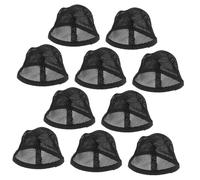 SAFIGLE 10 Pièces Chapeau de filet d'expédition chapeaux avec des cheveux bonnet au crochet pour cheveux au crochet bonnets pour perruques chapeau doublure de sueur gel chiffon Noir