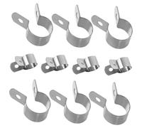 SAFIGLE 10 pièces Lot de Colliers de Serrage Métalliques Acier Inoxydable avec Vis Support Tubulaire U-clamp pour Fixation Câble Électrique et Tuyau Arrosage Montage Facile sans Outil