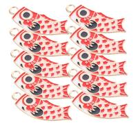 SAFIGLE 10 pièces Pendentifs Carpe Koi DIY pour Colliers et Bracelets Breloques Artisanales Japonaises Accessoires de Fabrication Bijoux Décoration Porte-clés et Sacs Rouge