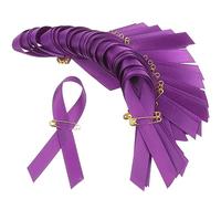 SAFIGLE 100 Pièces Broche violette sécurité Artisanat mince ruban bleu épingle à nourrice broche ruban anti-violence ruban à épingles pour activités spéciales broches chiffon Violet,mauve
