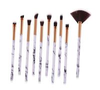 SAFIGLE 10pièces Kit De Pinceaux De Maquillage Motifs Marbrés Pinceaux Cosmétiques Estompeurs Et Blush Poils Synthétiques Doux
