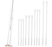 SAFIGLE 11pièces Brosse De Nettoyage Pour Pailles Et Tubes De Bouilloire Acier Inoxydable Longue Manche Flexible Résistante Déformation