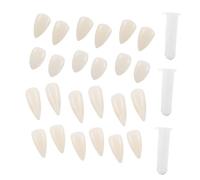 SAFIGLE 12 paires Dents de Vampire Fausse Réutilisables avec Granules Adhésifs pour Fête Halloween Cosplay et Maquillage Zombie