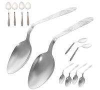 SAFIGLE 12 Pièces Cuillère Courbée Astuces pour Plier La Cuillère Tour De Cuillère Cuillère à Jouet De Farce De Fête Cuillère Gimmick Pliante Pilier Le Fer Pliable