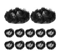 SAFIGLE 12 Pièces Filets à Cheveux en Dentelle Noire pour Femmes, Accessoire Élégant et Extensible pour Chignons, Maintien Professionnel au Guichet Bancaire et Cabine D'avion