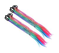 SAFIGLE 12 Pièces Fluorescent Colored Hair Ponytail Extensions For Lightweight Synthetic Braided Hairpieces For Dance And Street Performance Creative Play Accessories