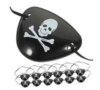 SAFIGLE 12 Pièces Masque Halloween Pirate Oeil Patch Crâne Masquerade Décoration Cosplay Adulte Confortable Durable