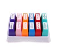 SAFIGLE 12 Pièces Tampons Auto-encreurs Enseignants pour Évaluation, Design Ludique en Plastique 15,2x10,5x5,5 Cm, pour Devoirs et Examens, Booste L'efficacité