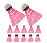 SAFIGLE 12 Pièces Volant de Badminton en Plastique Rose pour Étudiants | Visibilité Élevée, Contrôle Facile, Stabilité au Vent, Usage Scolaire et Loisirs, pour Raquettes et Filets
