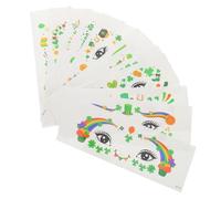 SAFIGLE 12feuilles Autocollants Temporaires Shamrock Pour Saint-patrick Maquillage Festif Pour Adultes Stickers à Thème Irlandais Pour Fêtes Et Parades