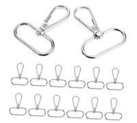SAFIGLE 15 pièces Fermoirs Homard Pivotants Alliage de Zinc Mousquetons Robustes pour Porte-clés DIY Attaches Légères pour Bijoux Bracelets et Sacs Argentés