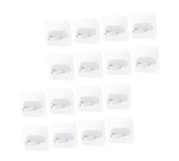 SAFIGLE 16 pièces Crochets Muraux Adhésifs Transparents pour Salle de Bain et Cuisine Porte-gel sans Perçage Support Polyvalent pour Bouteilles et Serviettes