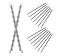 SAFIGLE 16 Pièces Ressort de Tension Extensible en Acier Inoxydable Argenté avec Boucle D'extension pour Accessoires de Bureau, Haute Élasticité, Adapté aux Agrafeuses Scolaires et Usage