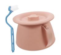SAFIGLE 1ensemble Chambre Pot Portable Avec Couvercle Et Brosse De Nettoyage Urinal Plastique Pour Adultes Femmes Et Personnes Âgées Pot De Nuit Pratique Pour Usage Domestique Et