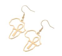 SAFIGLE 1paire Boucles Oreilles Acier Inoxydable Avec Design De Carte Afrique Et Croix Dorée Accessoires Ethniques Pour Femmes Et Filles Style Boho Légères Et