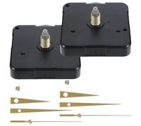 SAFIGLE 2 Ensembles de Mécanismes d'Horloge Murale Silencieux à Quartz Pièces de Rechange DIY 18 MM et Filetage 8 MM Plastiques Solide pour Réparation et Création d'Horloges sans Cadre
