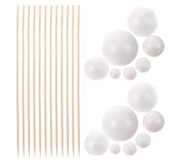 SAFIGLE 2 Ensembles Kit de Modèle Planétaire avec 14 Boules en Écume de Polystyrène en Bambou Flexibles de 24 Cm pour Bricolage et Peinture Créative