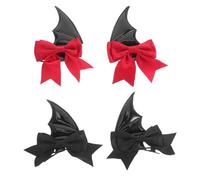 SAFIGLE 2 paires de pinces à cheveux chauve-souris : coiffes ailes de diable pour Halloween - Accessoires pour cheveux gothiques pour une fête effrayante et des décorations de costumes DIY