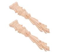 SAFIGLE 2 pièces Appliques Bois Non Peintes Style Européen Vintage Décalcomanies Bois Rétro pour Décoration Murale et Mobilier Lot de Colonne Romaine Décor Maison Naturel