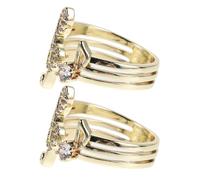SAFIGLE 2 Pièces Bague Couple en Cuivre avec Cristaux, Ajustable Confort, Design Note de Musique Élégant, Résistante à L'oxydation, pour Soirées Musicales et Expressions D'affection