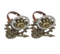 SAFIGLE 2 pièces Bague Steampunk Homme Femme Lot Métal Style Engrenage Horloge Vintage Punk