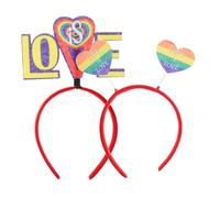 SAFIGLE 2 Pièces Bandeau Fête du Printemps bandeau arc-en-ciel casque d'anniversaire bandeau de fierté couvre-chef coeur d'amour arc-en-ciel tissu non tissé