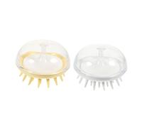 SAFIGLE 2 Pièces Brosse de Massage Portable Nettoyage Doux Stimulation Circulation Brosse Shampooing Ergonomique pour Usage Sec et Humide Soin Capillaire Familial