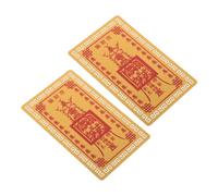 SAFIGLE 2 Pièces Feng Shui Tai Sui Metal Amulet Cards For Wealth Protection And Home Decor With Chinese God Of Fortune Symbols Auspicious Charms